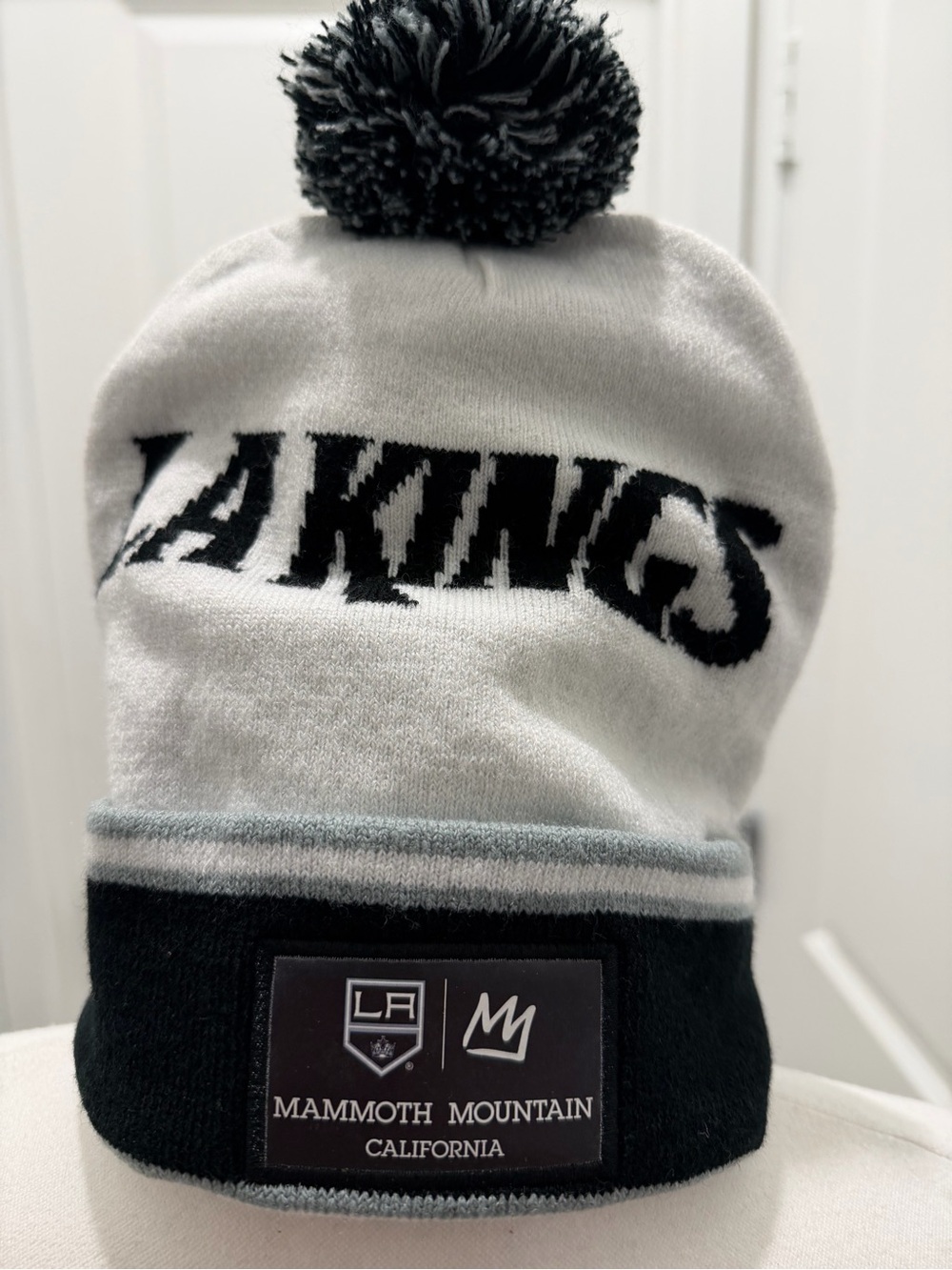 LA Kings Mammoth Mountain California Pom Beanie NHL Knit Winter Hat Black White